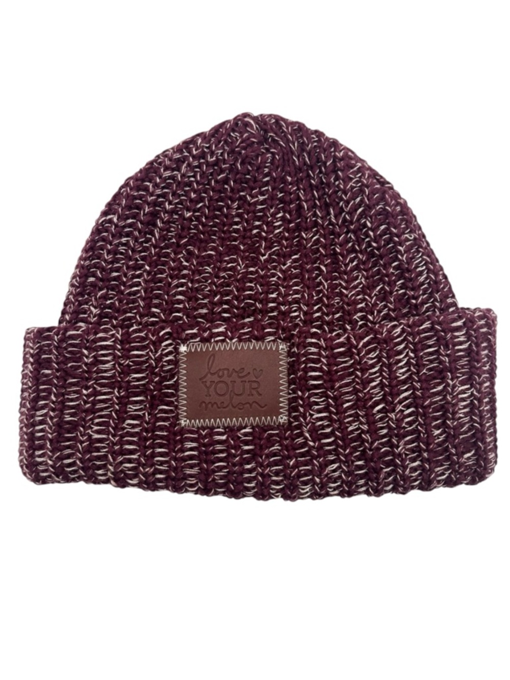 Love Your Melon Knit Beanie Hat Maroon Burgundy